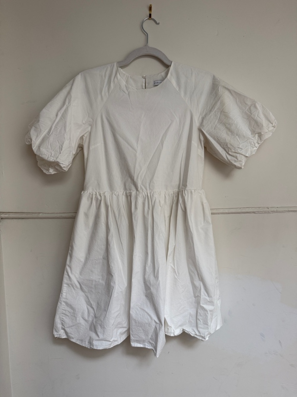 English Factory White Puff-Sleeve Dress